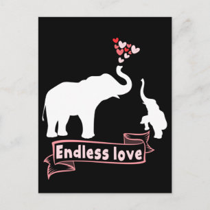 Cartão Postal Mãe Elefante Crianças Lindas Mamãe