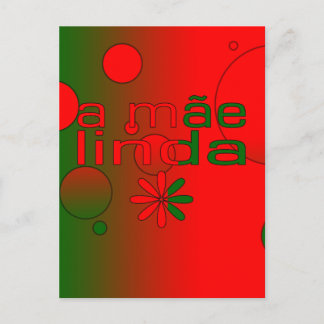 Cartão Postal Mãe Linda Portugal Flag Colors Pop Art