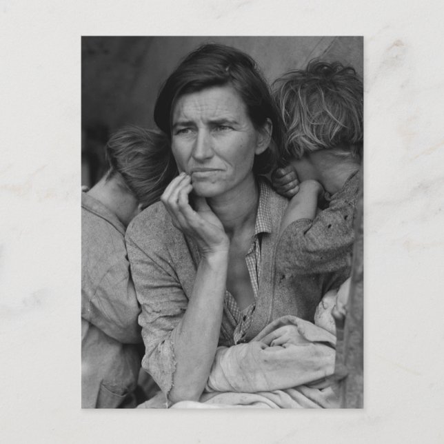 Cartão Postal Mãe migrante de Dorothea Lange, Florence Thompson (Frente)