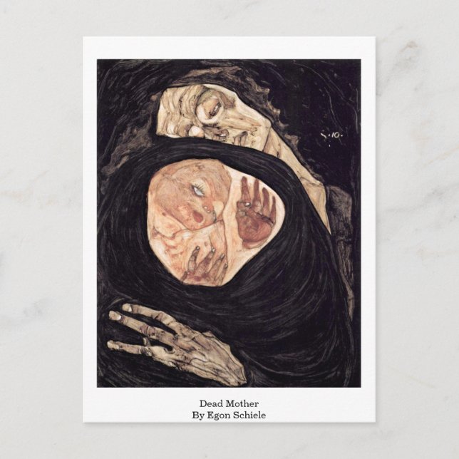 Cartão Postal Mãe morto Por Egon Schiele (Frente)
