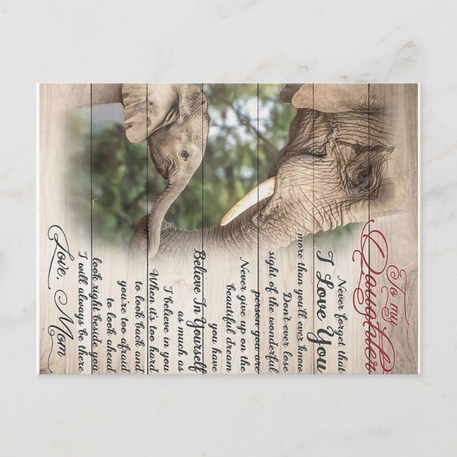 Cartão Postal Mãe Para A Minha Carta De Filha, Presente De Anive (Frente)