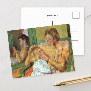 Cartão Postal Mãe Penteando o Cabelo da Criança   Mary Cassatt