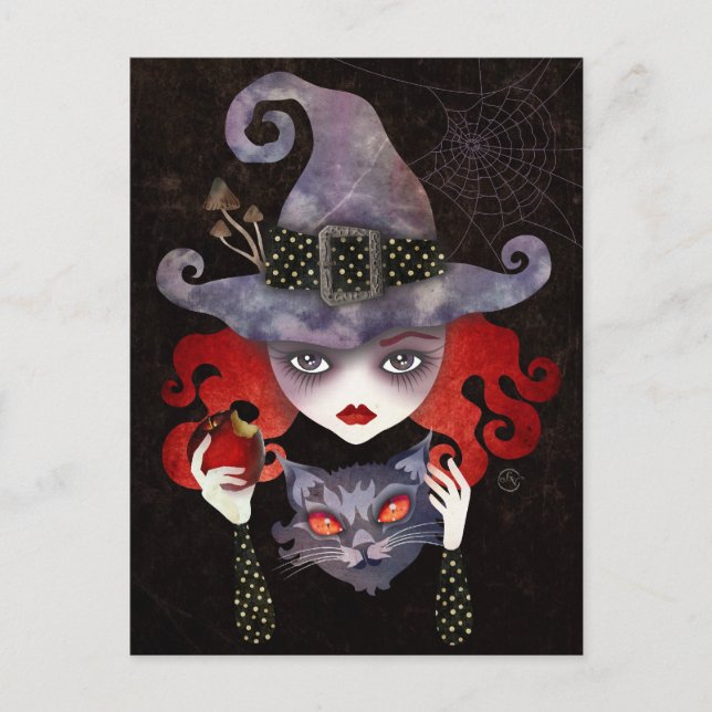 Cartão Postal Maelba, o cartão-postal da bruxa vermelha (Frente)