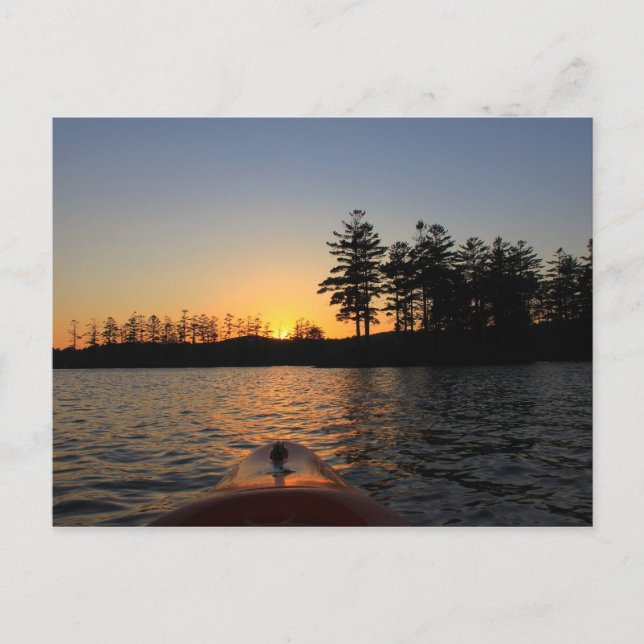 Cartão Postal Mães de Tully Lake Sunset Kayak Royalston (Frente)