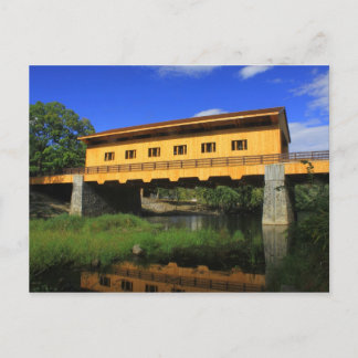 Cartão Postal Mães Pepperell Nova Vista do Rio da Ponte Coberta
