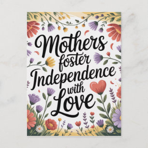 Cartão Postal Mães Promovem a Independência com Amor