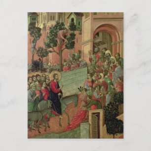 Cartão Postal Maesta: Entrada em Jerusalém, 1308-11