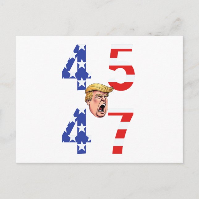 Cartão Postal Maga Gear Donald Trump 45-47 (Frente)