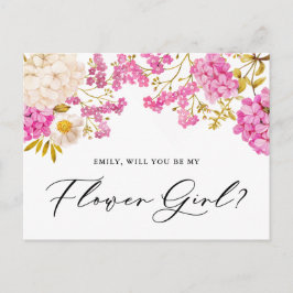 Cartão Postal Magenta Hydrangeas Você Vai Ser Minha Placa De Men