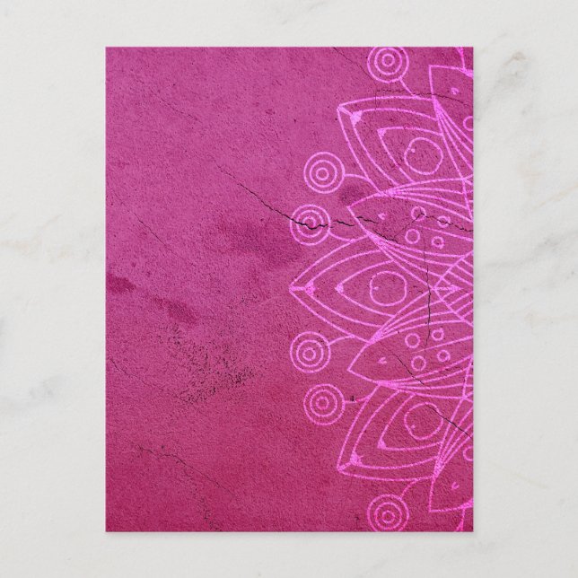 Cartão Postal Magenta Mandala Zen Espírito De Mente Russo (Frente)
