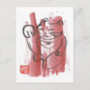 Cartão postal Magenta Maneki Neko