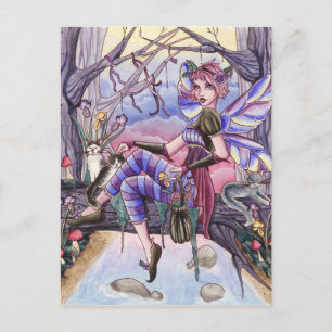 Cartão Postal Maggie - Cartão-postal para fadas e gatos