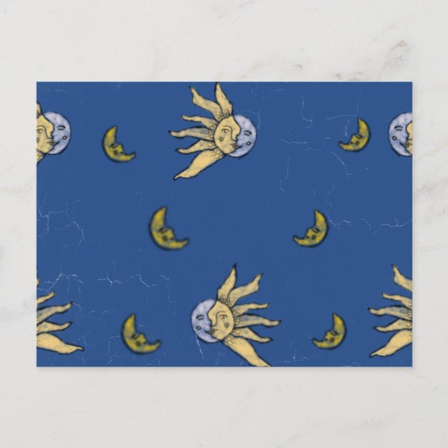 Cartão Postal Magia Celestial Azul Céu Whimsigoth (Frente)