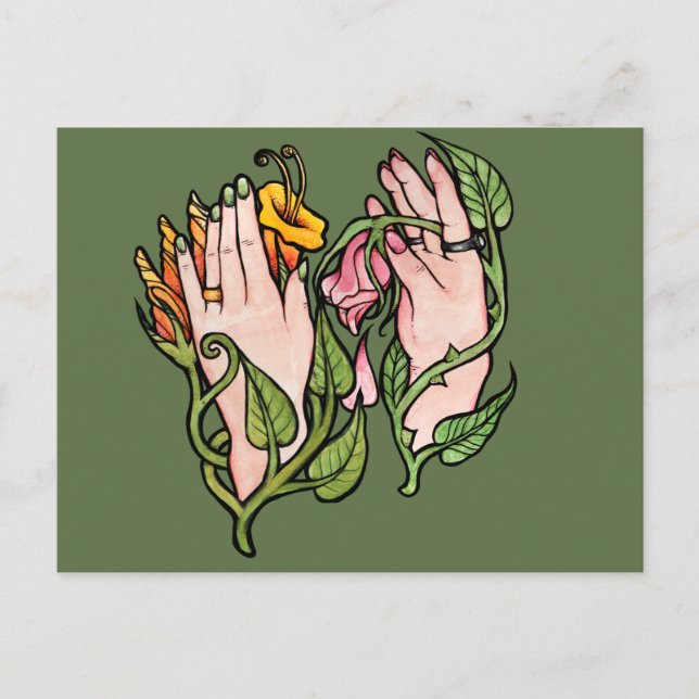 Cartão Postal Magia da Bruxa Verde (Frente)