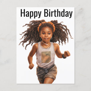 Cartão Postal Magia de Menina Preta Aniversário Irmã Melanina Mu