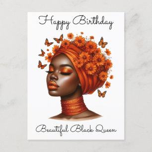 Cartão Postal Magia de Menina Preta Aniversário Irmã Melanina Mu