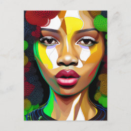 Cartão Postal Magia de Menina Preta Aniversário Irmã Melanina Mu