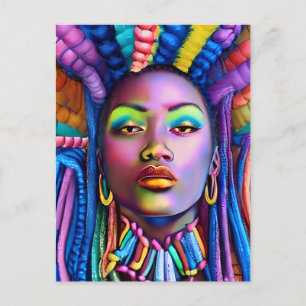 Cartão Postal Magia de Menina Preta Aniversário Irmã Melanina Mu