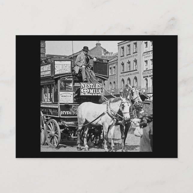 Cartão Postal Magic Lanterna Slide Kings Cross London Street Tra (Frente)