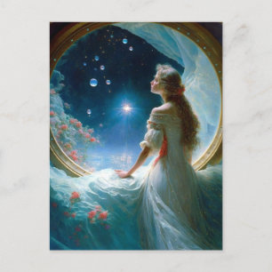 Cartão Postal Magical Night Scene Fantasy Art