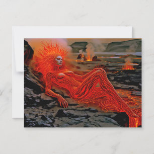 Cartão Postal "Magma Dormindo" - Retrato de Mulher Vulcânica