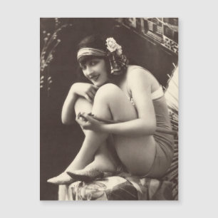 Cartão postal magnético da Vintage Flapper Girl 