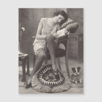 Cartão postal magnético da Vintage Flapper Girl de