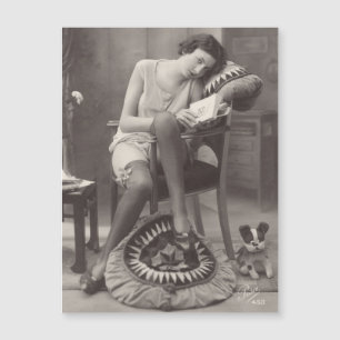 Cartão postal magnético da Vintage Flapper Girl de