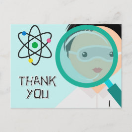 Cartão Postal Magnifying Glass Boy Scientientientist Obrigado Ca