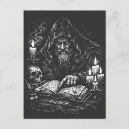 Cartão Postal Mago Estudando o Grimório — por BurnsInHell