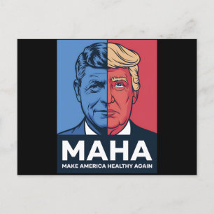 Cartão Postal MAHA Faça a América Saudável Novamente Trump 2024