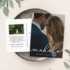 Cartão Postal Mahalo | Foto De Casamento Obrigado