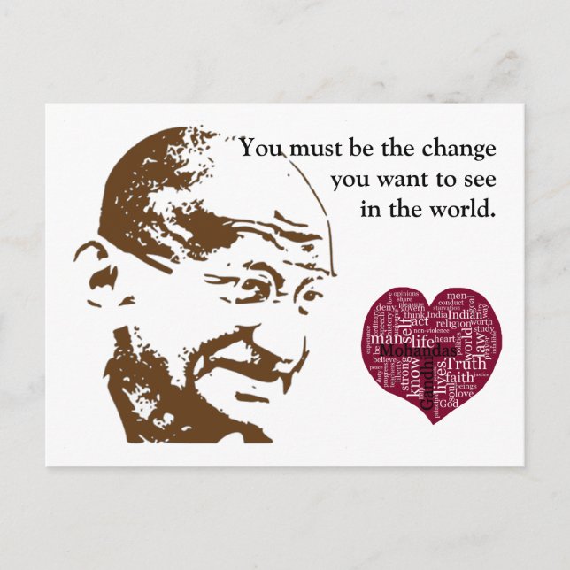 Cartão Postal Mahatma Gandhi (Frente)