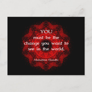 Cartão Postal Mahatma Gandhi Wisdom dizendo sobre ação