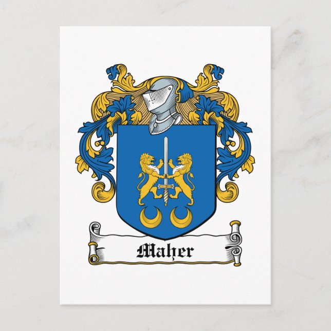 Cartão Postal Maher Family Crest (Frente)