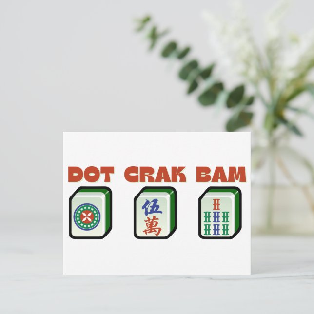Cartão Postal Mahjong Dot Crak Bam (Em pé/Frente)