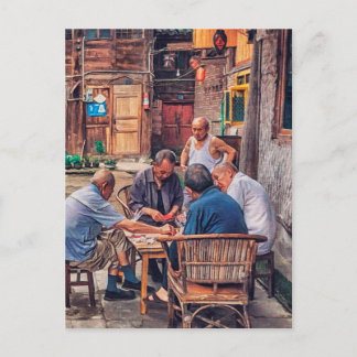 Cartão Postal Mahjong no Beco Hutong China