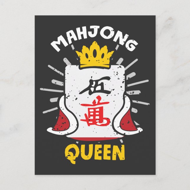 Cartão Postal Mahjong Queen China Mesa Game Mah Jong (Frente)