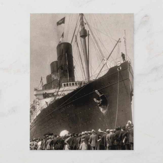 Cartão Postal Maiden Voyage da RMS Lusitania, 13 de setembro de  (Frente)