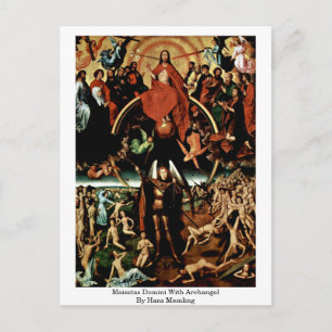 Cartão Postal Maiestas Domini Com Arcanjo Por Hans Memling