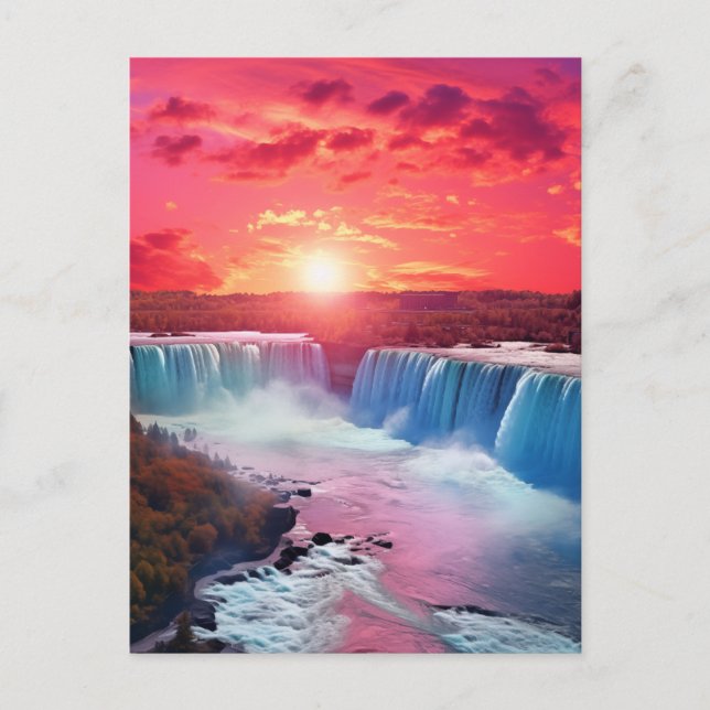 Cartão Postal Maiestoso Niágara Cai #24 (Frente)