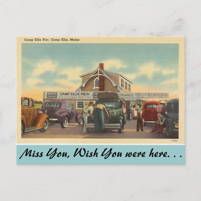 Cartão Postal Maine, Camp Ellis Pier (Frente)