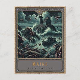 Cartão Postal Maine | Cartão-postal de arte gótica