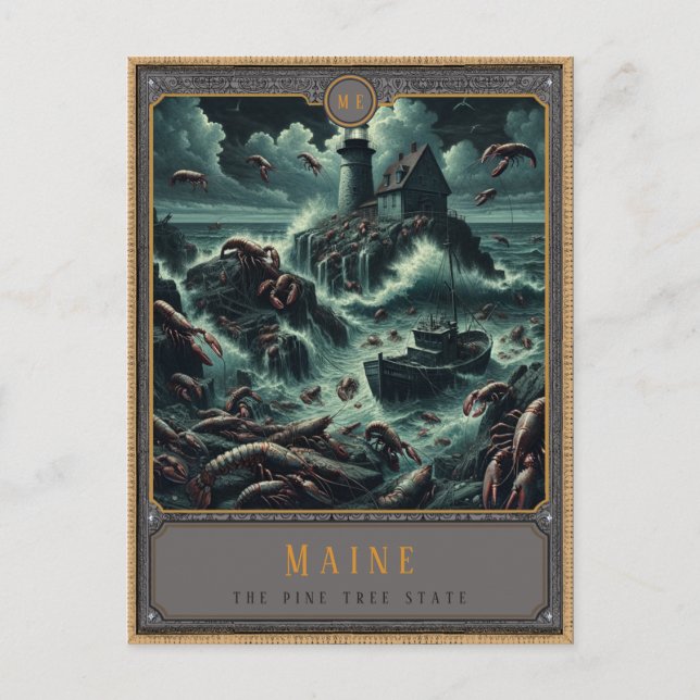 Cartão Postal Maine | Cartão-postal de arte gótica (Frente)
