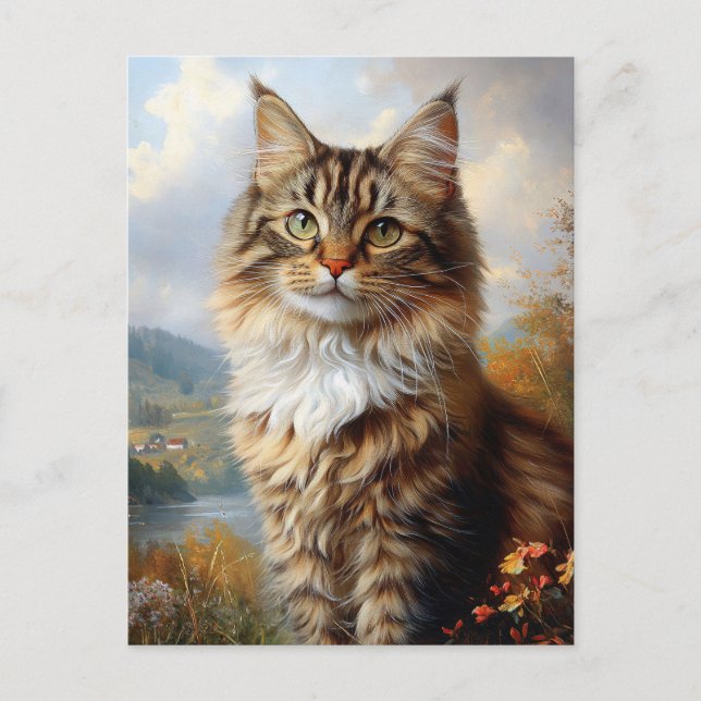 Cartão Postal Maine Coon Kitten Retrato (Frente)
