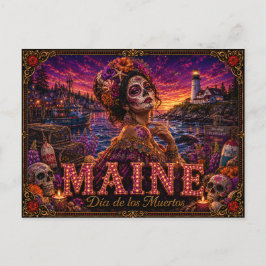 Cartão Postal Maine Dia dos Mortos Retro