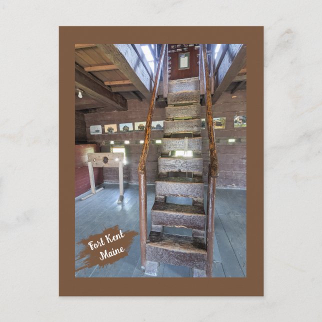 Cartão Postal Maine Historical Sites Fort Kent Blockhouse (Frente)