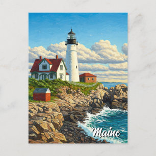 Cartão Postal Maine Lighthouse Viagem