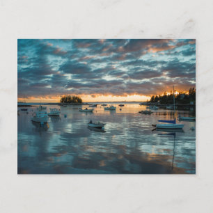 Cartão Postal Maine, Newagen, porto ao pôr do sol 1