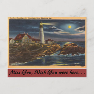 Cartão Postal Maine, Portland Headlight, Cabo Elisabeth